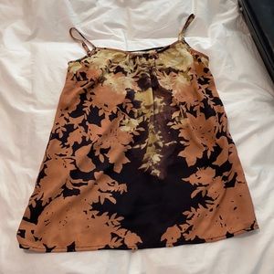 Cabi camisole. Browns and tans floral design. Sm.